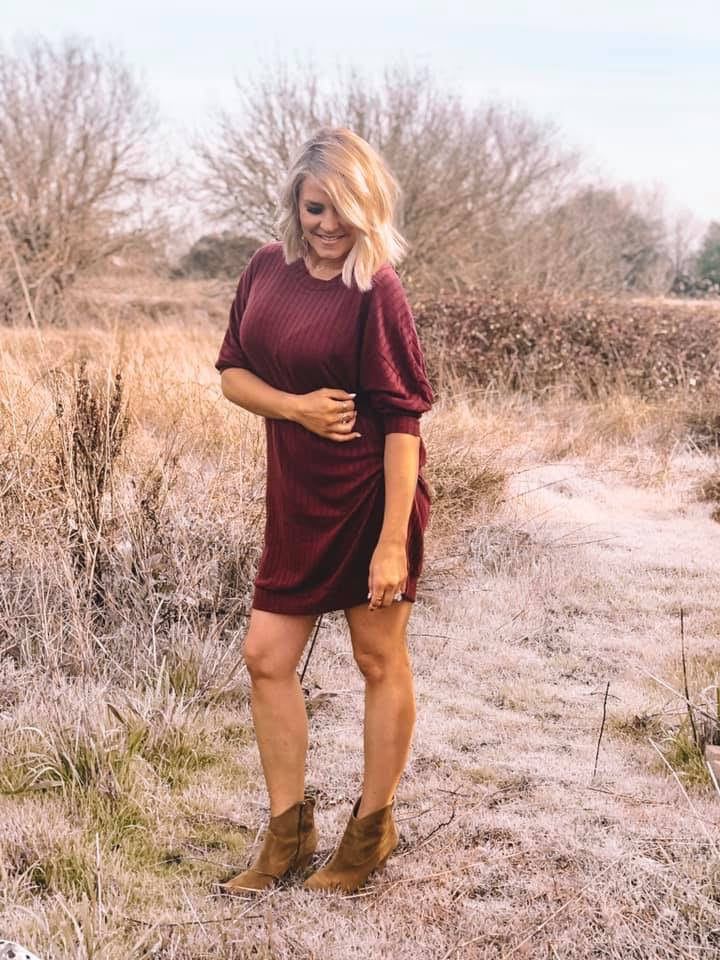 Caitlin I - Oversized Scoop Neck Dress