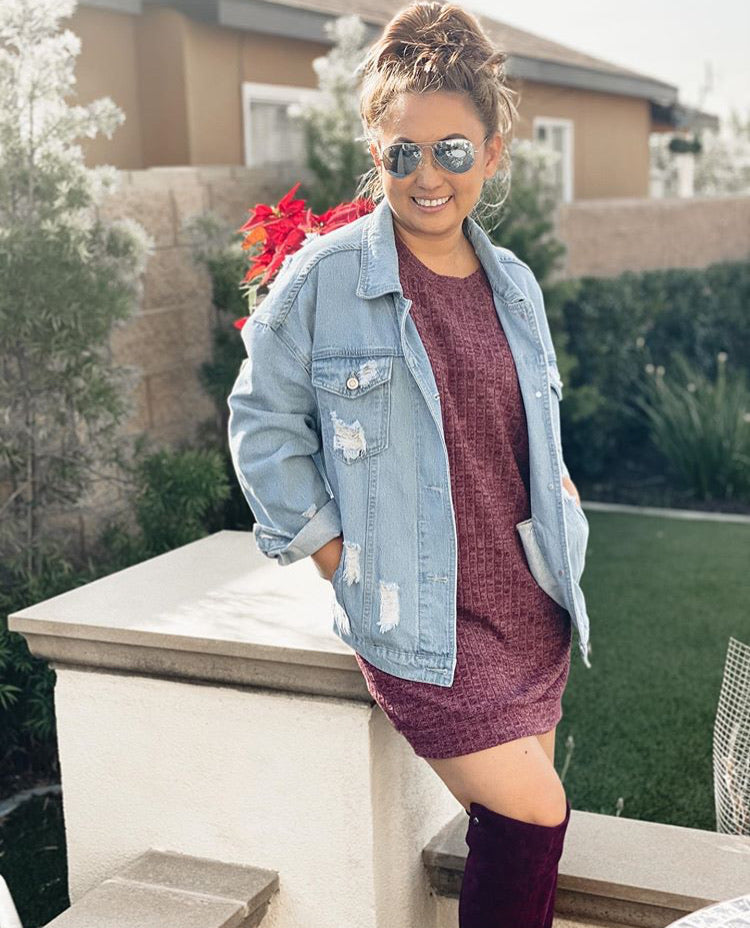 Caitlin II - Maroon Mid Length Dress