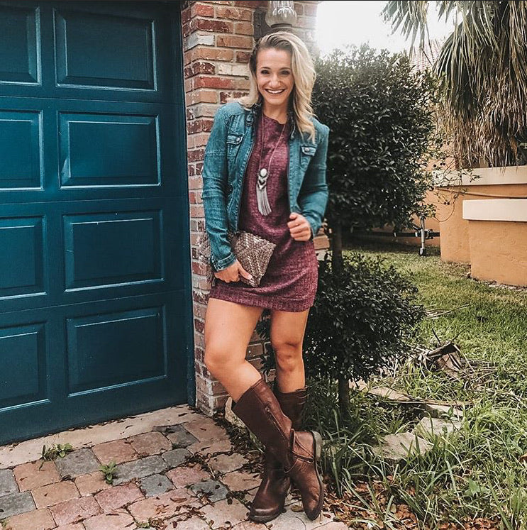 Caitlin II - Maroon Mid Length Dress