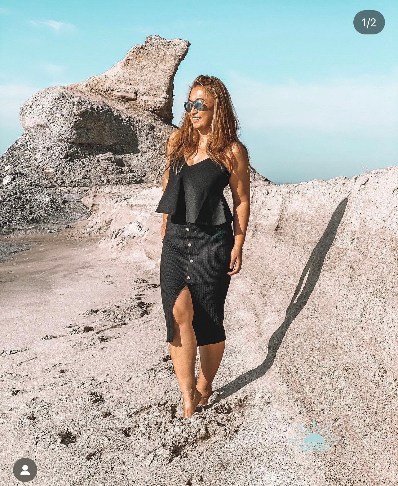 Clifton - Strappy Black Tank