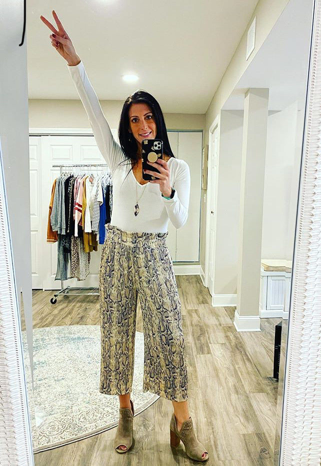 Jax - Snakeskin Wide Leg Pant