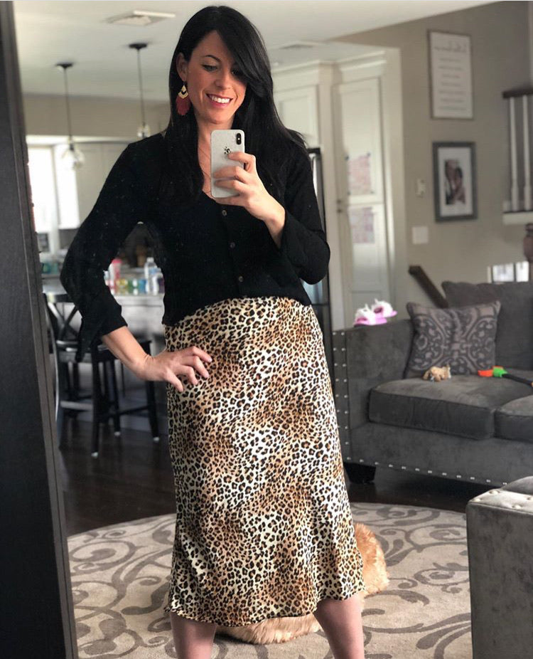 Lara - Brown Leopard Print Midi