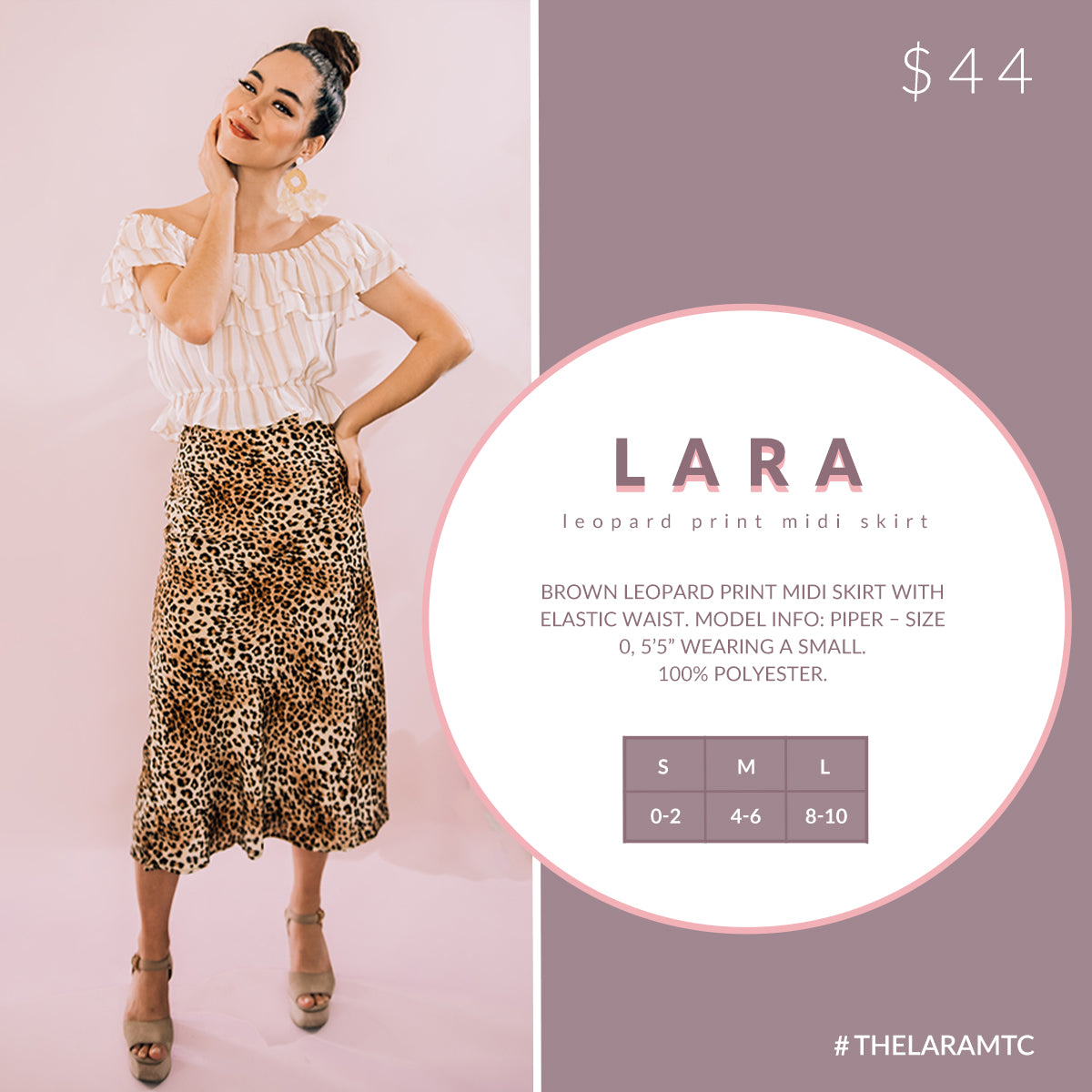 Lara - Brown Leopard Print Midi