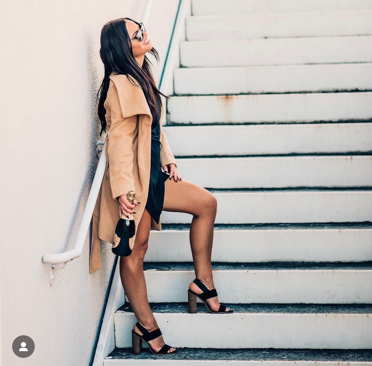 Liv - Long Camel Wrap Coat