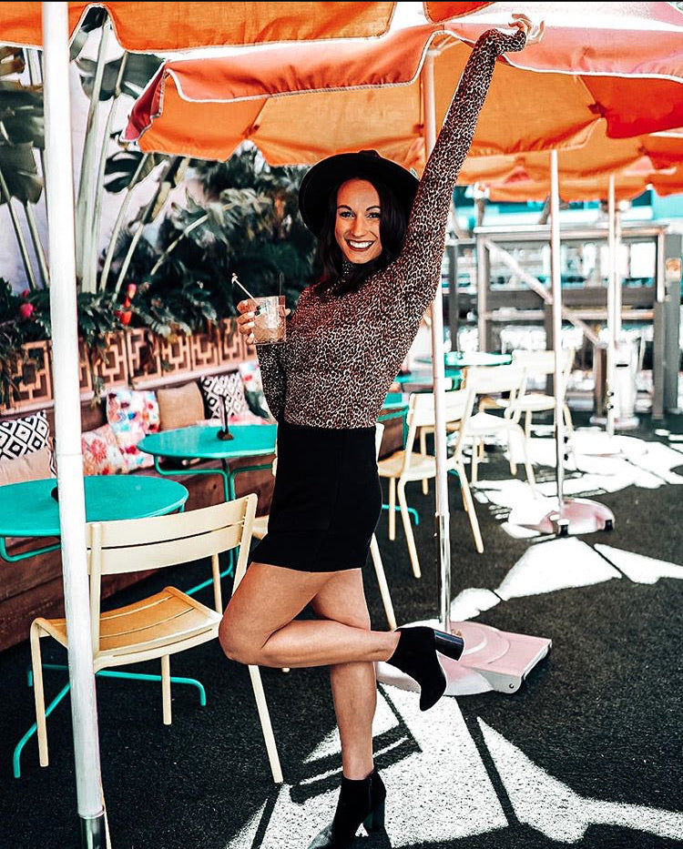 Raquel - Black Suede Asymmetrical Skort