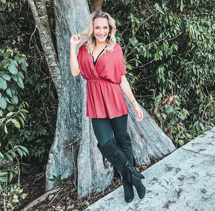 Melina - Burgundy Surplice Top
