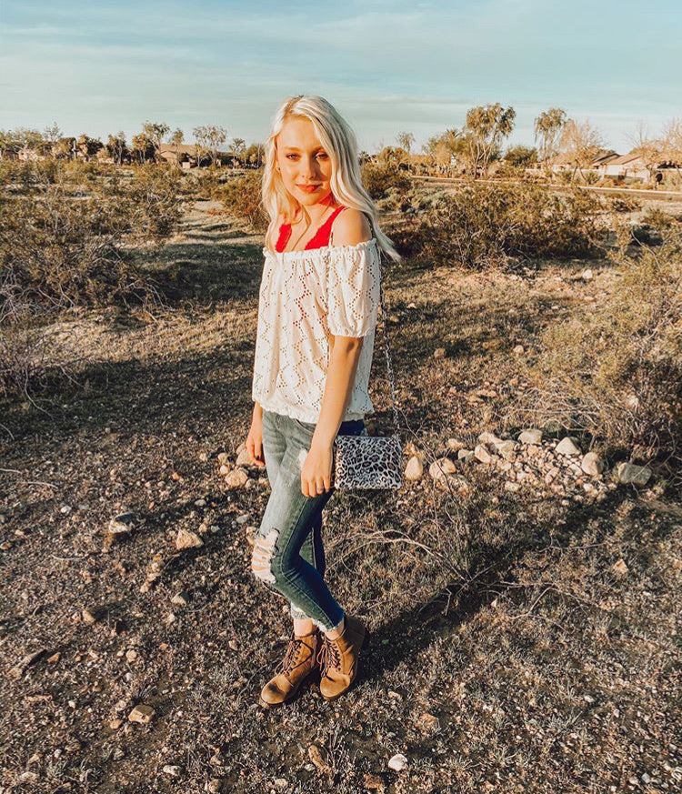 Monica - White Off Shoulder Eyelet Lace Top