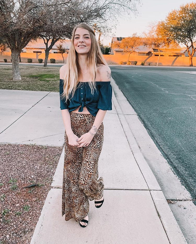 Raen - Leopard Print Wide Leg Pants