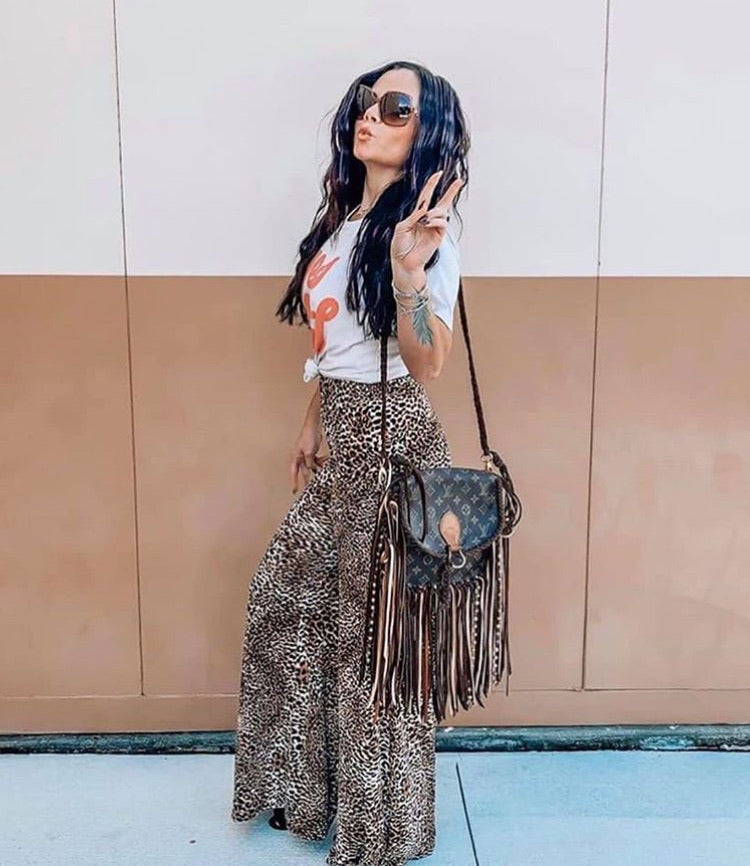 Raen - Leopard Print Wide Leg Pants