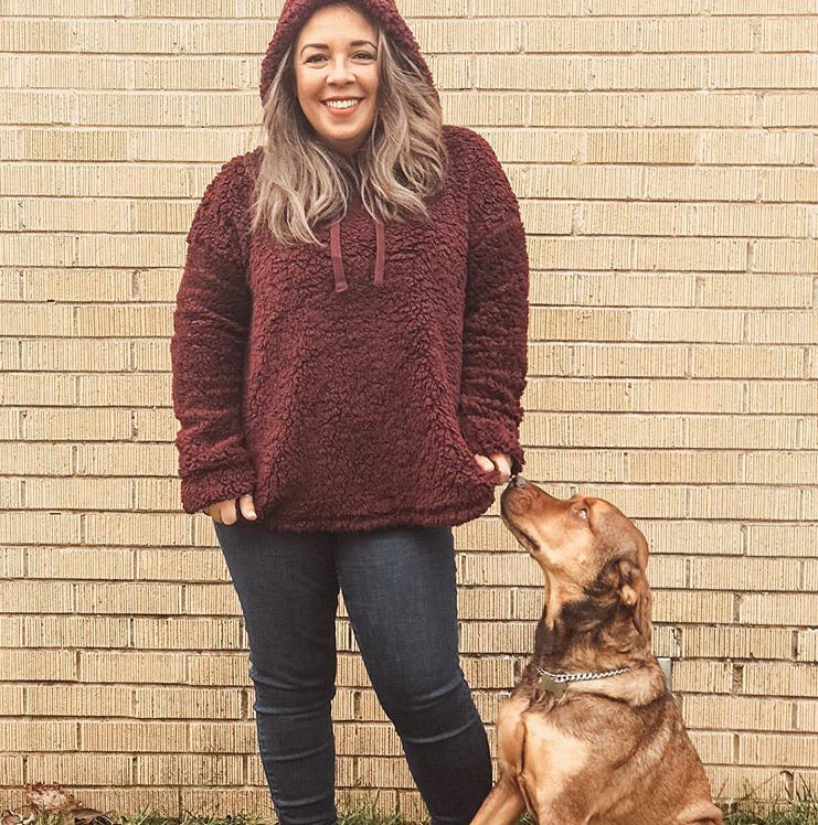 Rory - Burgundy Faux Fur Pullover