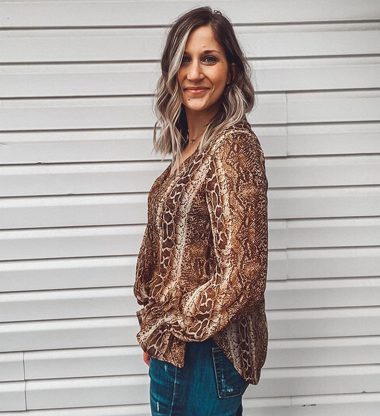 Shandra - Snakeskin Surplice Top