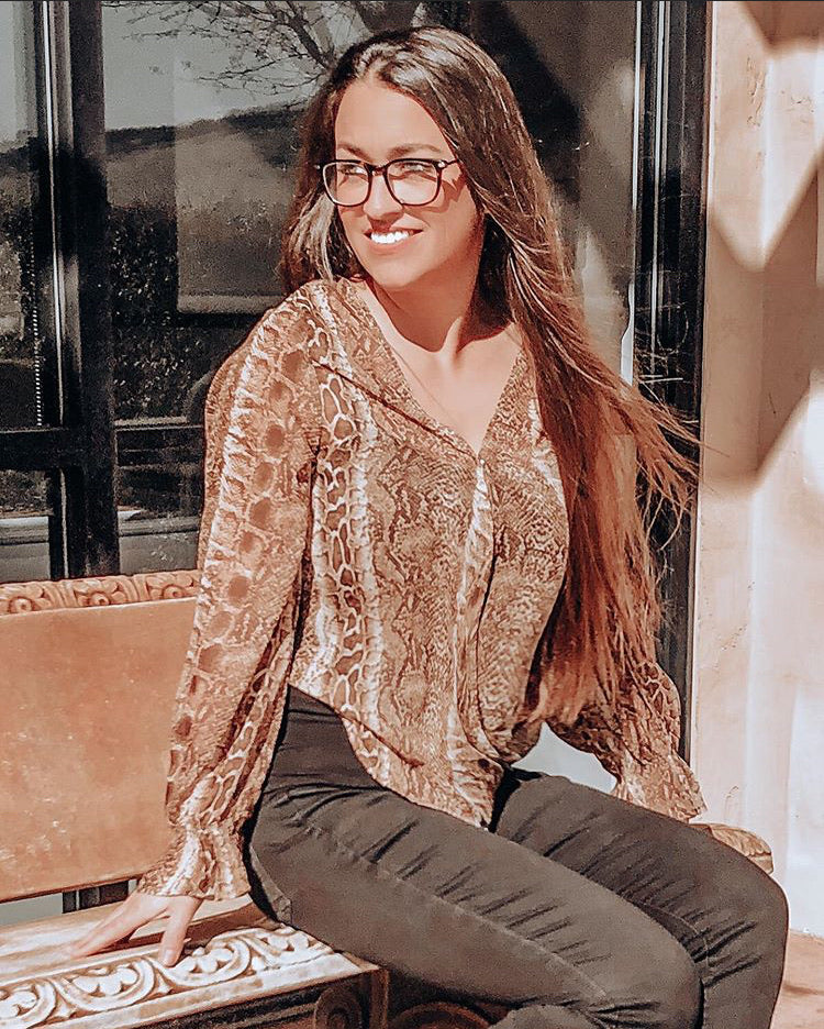 Shandra - Snakeskin Surplice Top