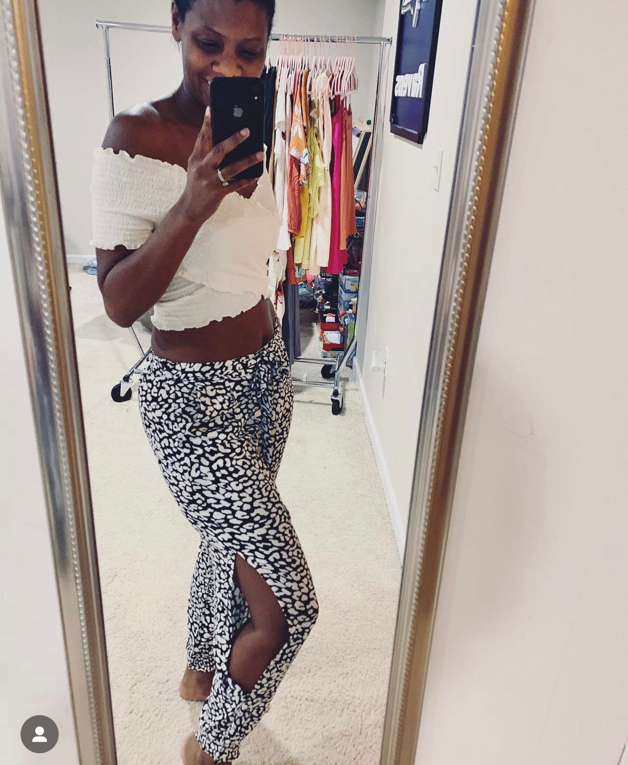 Xander - Black + White Print Cut Out Pants