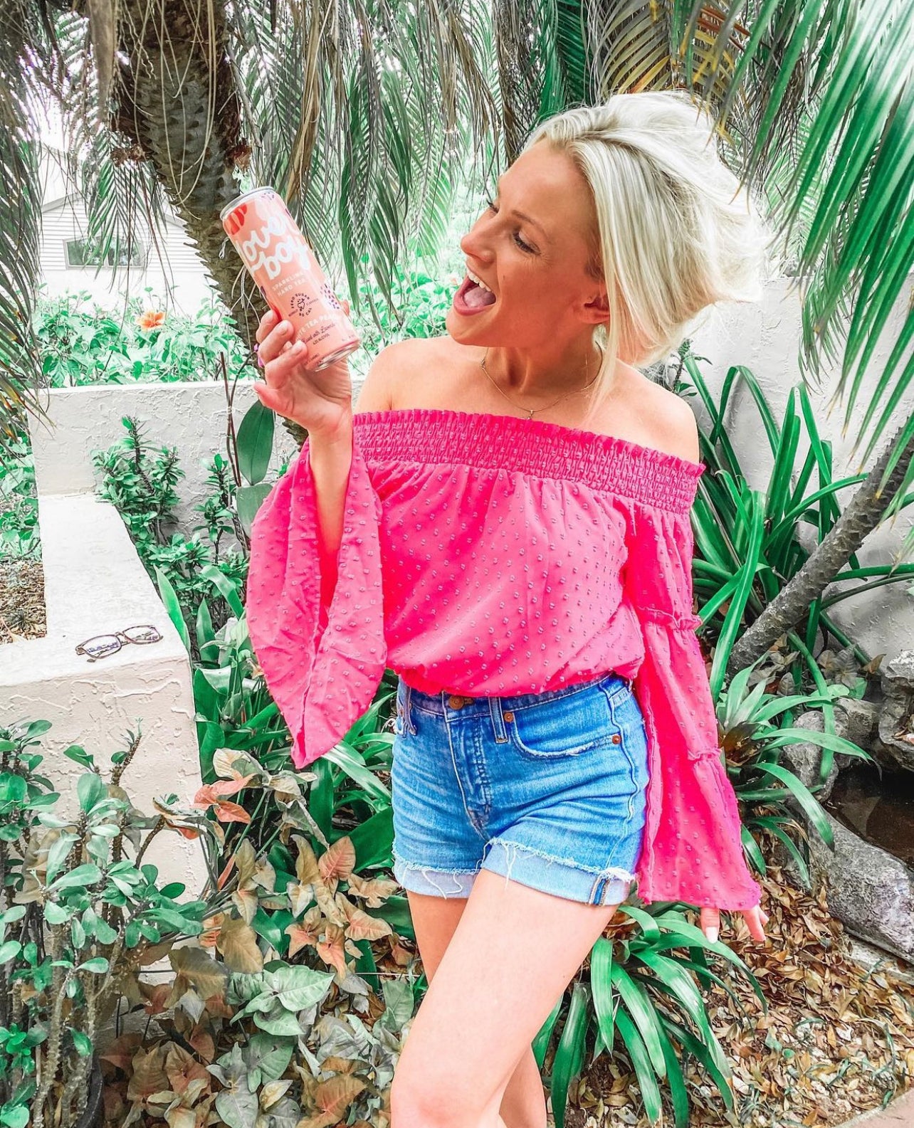 Birdie - Bell Sleeve Hot Pink Top