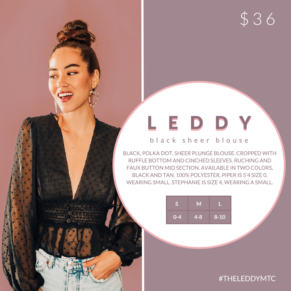 Leddy - Sheer Polka Dot Blouse