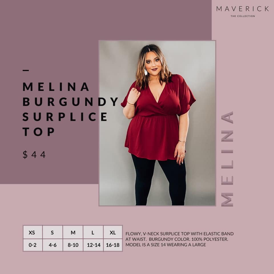 Melina - Burgundy Surplice Top