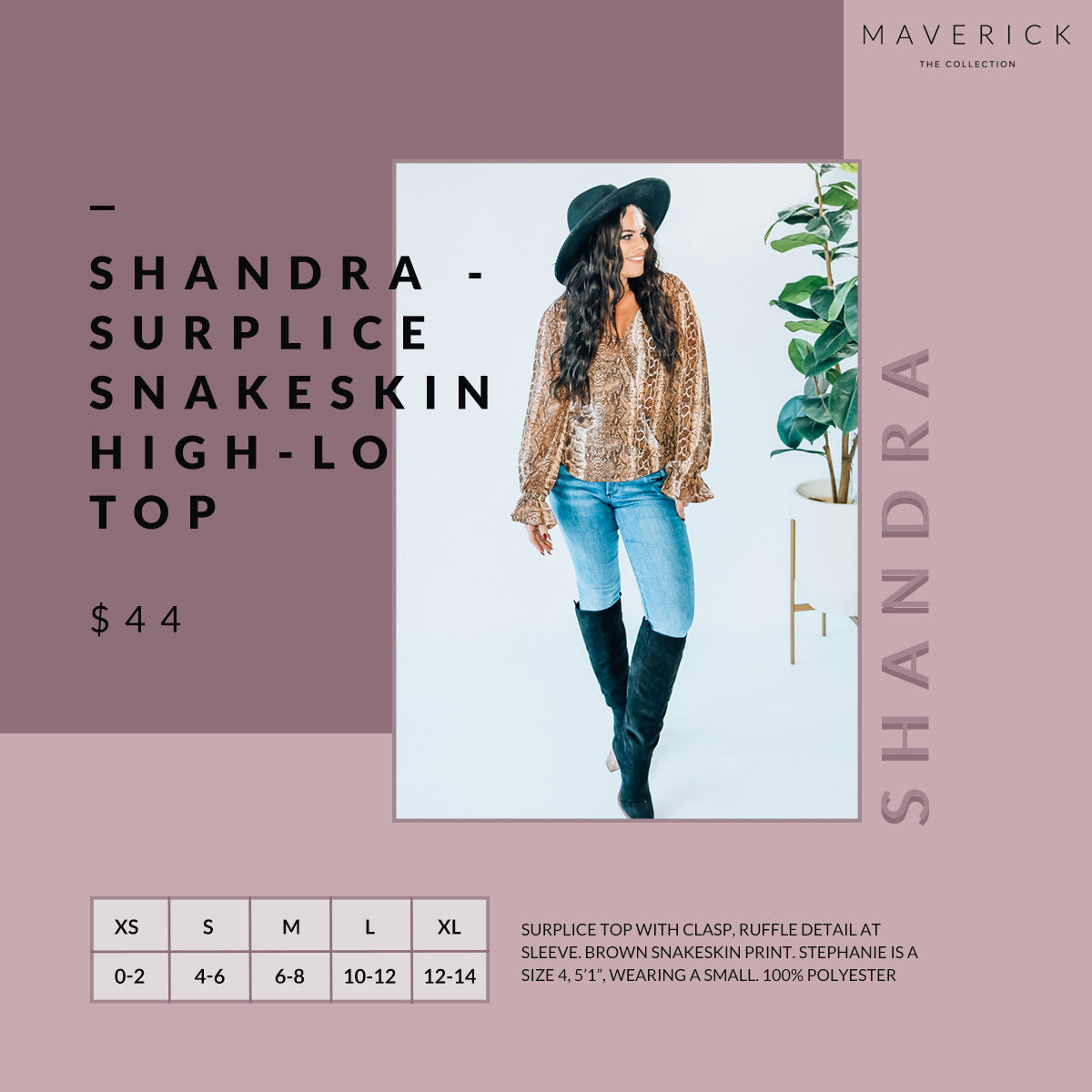 Shandra - Snakeskin Surplice Top