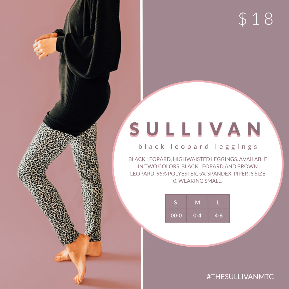 Sullivan - Black + Gray Leopard Leggings