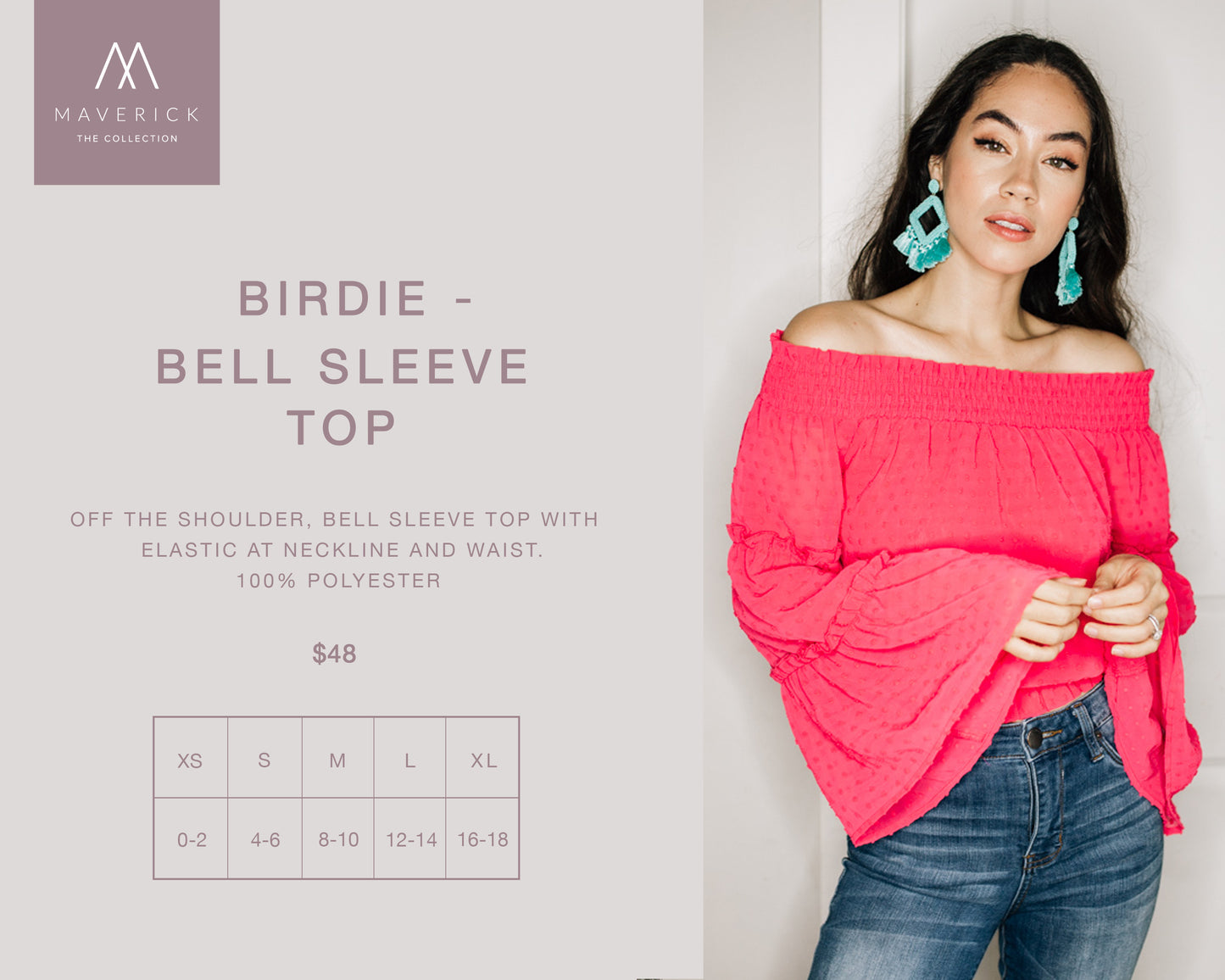 Birdie - Bell Sleeve Hot Pink Top