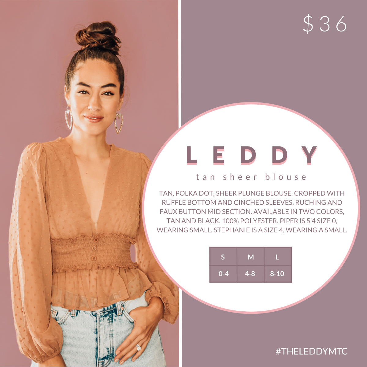 Leddy - Sheer Polka Dot Blouse