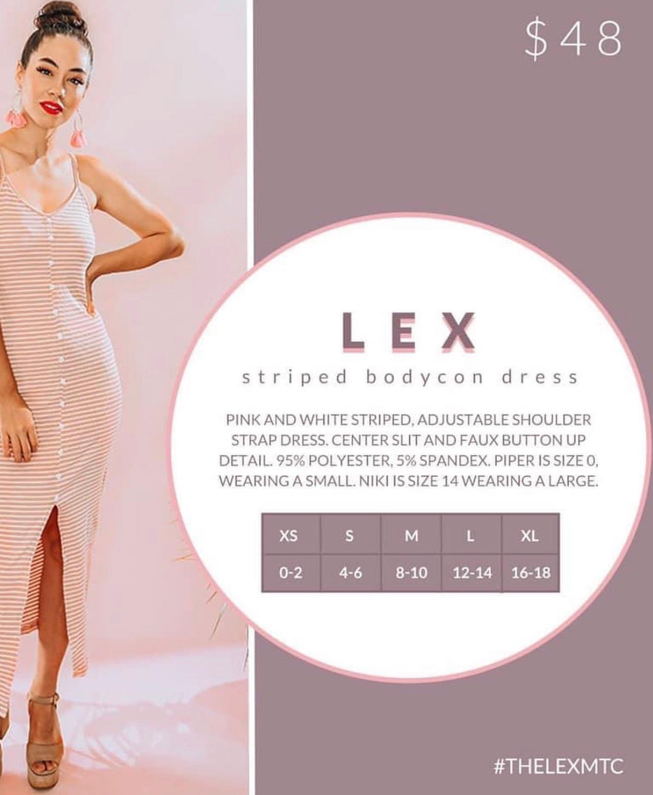 Lex - Striped Bodycon Dress